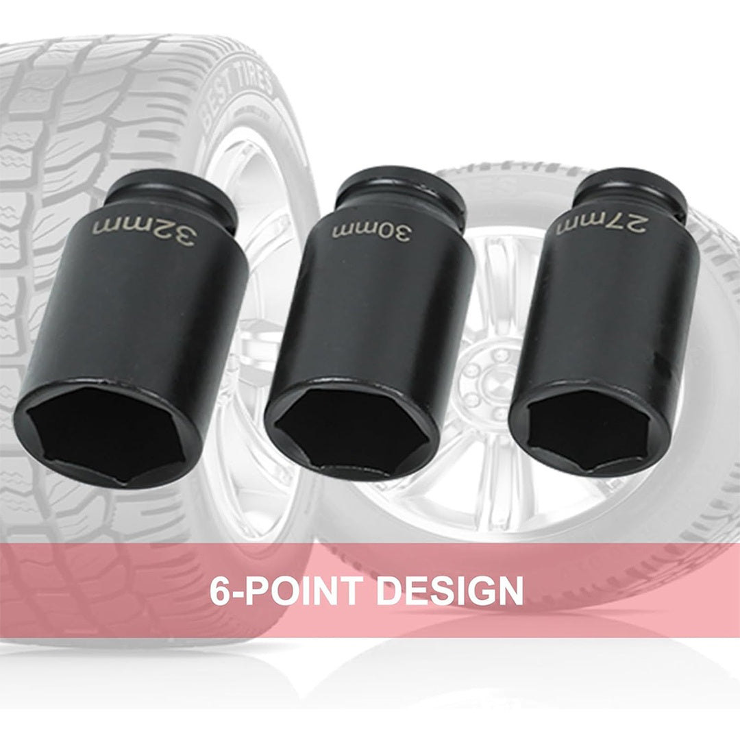 Heavy Duty 40pcs Car Truck Deep Impact 8-32mm 1/2 Inch Black Finish Heavy Duty Socket Set For Auto Repair Cool Gadgets