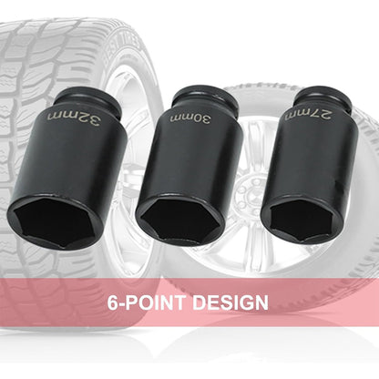 Heavy Duty 40pcs Car Truck Deep Impact 8-32mm 1/2 Inch Black Finish Heavy Duty Socket Set For Auto Repair Cool Gadgets