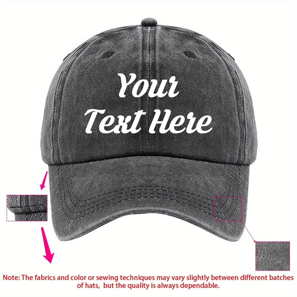 personalised baseball cap - size and specification view 4
