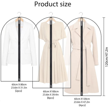 12 Pack Dress Bags Garment Bags Clothes Bags with Zipper