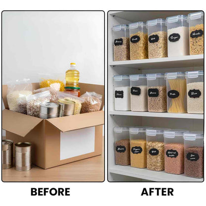 AEX Airtight Food Storage Containers with Lid Kitchen Storage Boxes for Dry Food Pantry Organisation Stackable Design Multiple Size Options (Set of 4/5/10/20/30)
