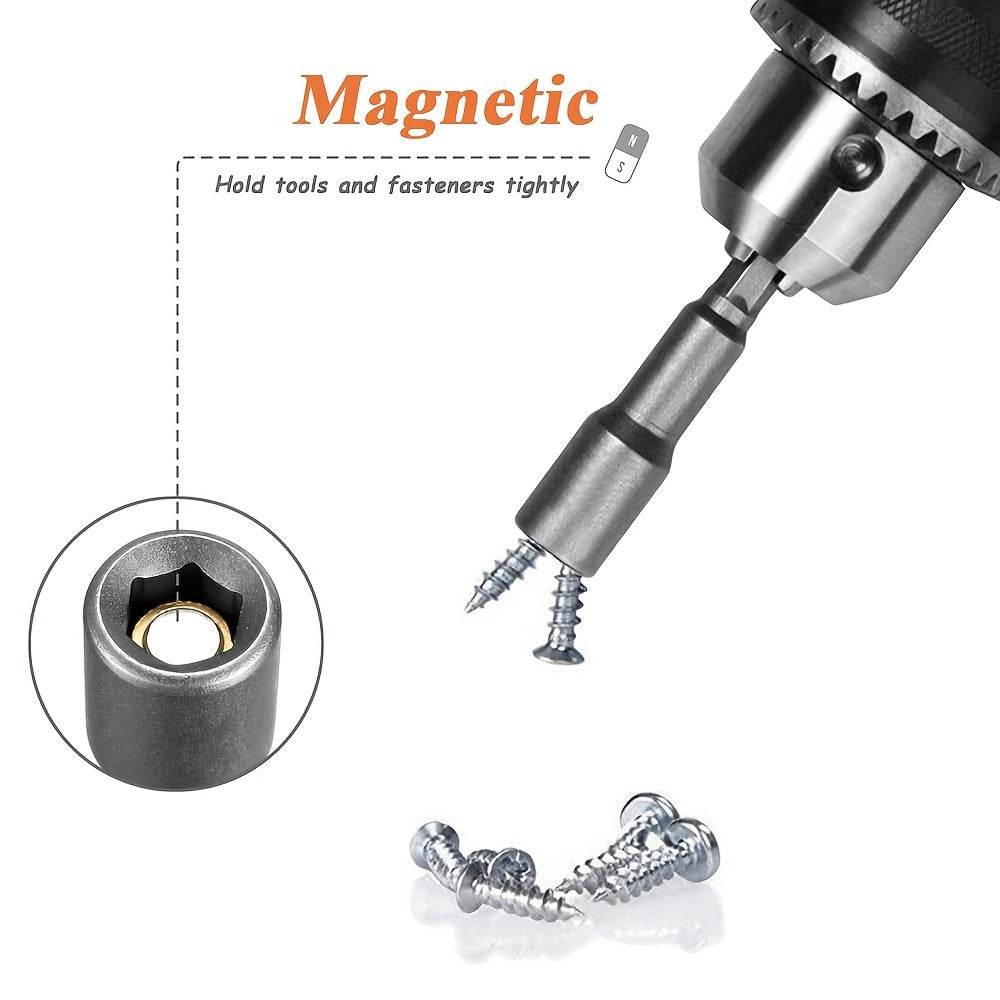 6mm to 19mm impact socket magnetic nut screwdriver 1/4 inch hex wrench set drill bit adapter, suitable for electric drills and impact wrench socket set