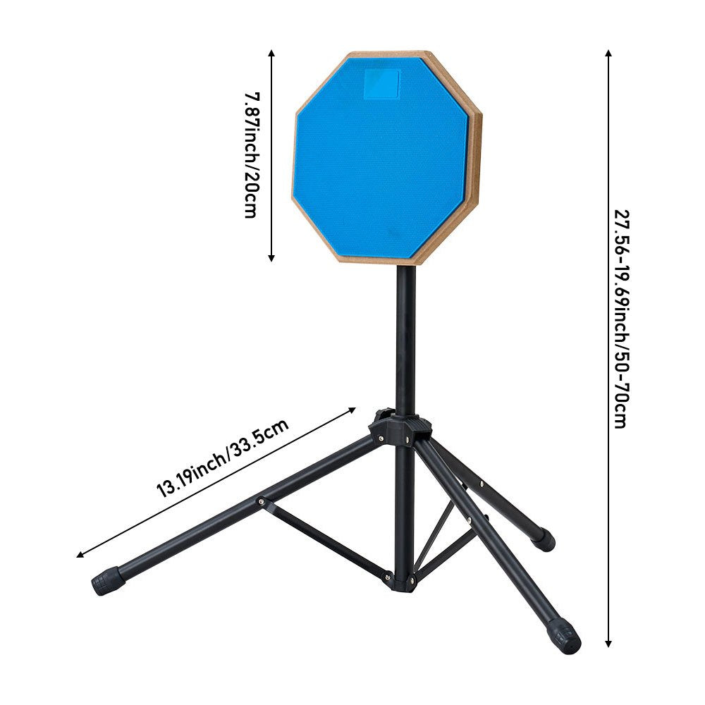 Mute Drum Practice Pad Set with Pads, Adjustable Stand and Portable Bag, Suitable for Drummer Rehearsals and Beginner Practice, Blue