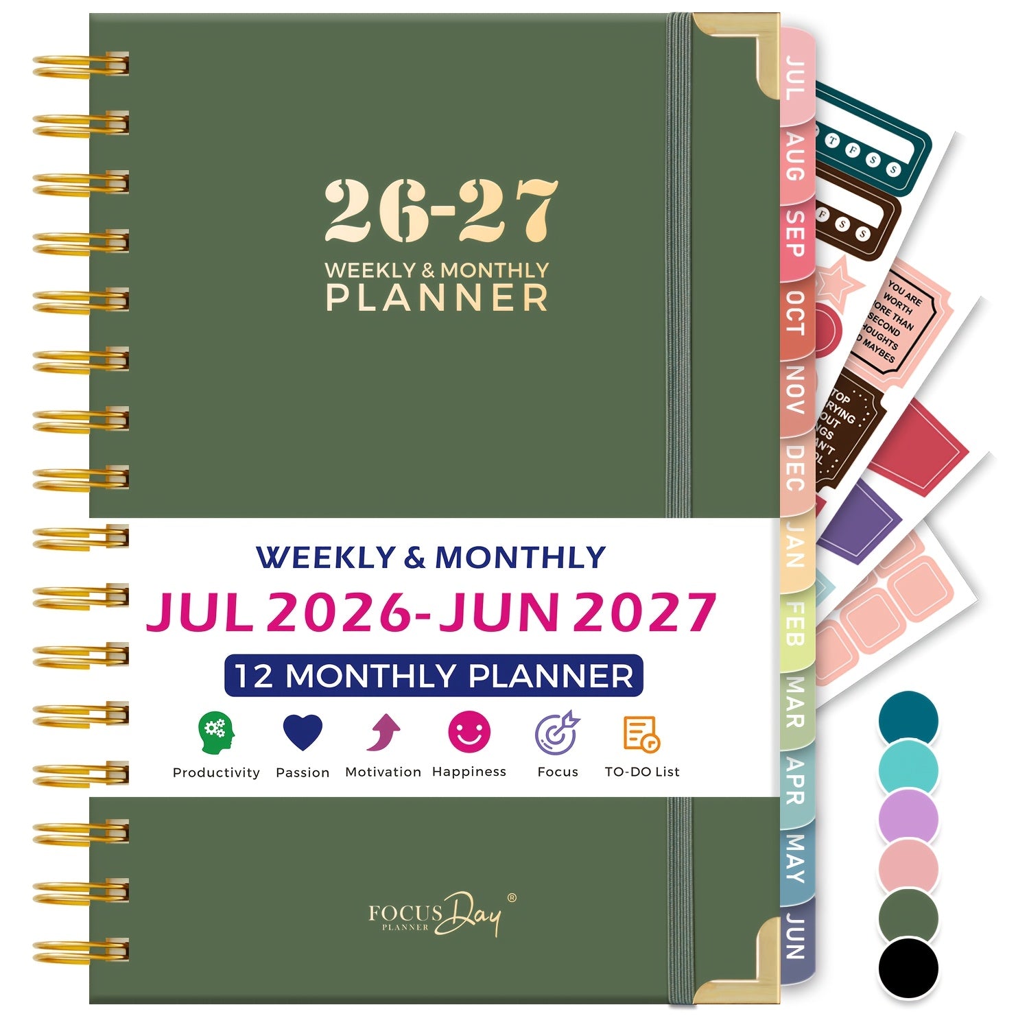 Academic Diary 2026-2027 Week to View with 21.4cm, 2026-2027 July June A5 Weekly Monthly