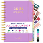 Academic Diary 2026-2027 Week to View with 21.4cm, 2026-2027 July June A5 Weekly Monthly - Purple option