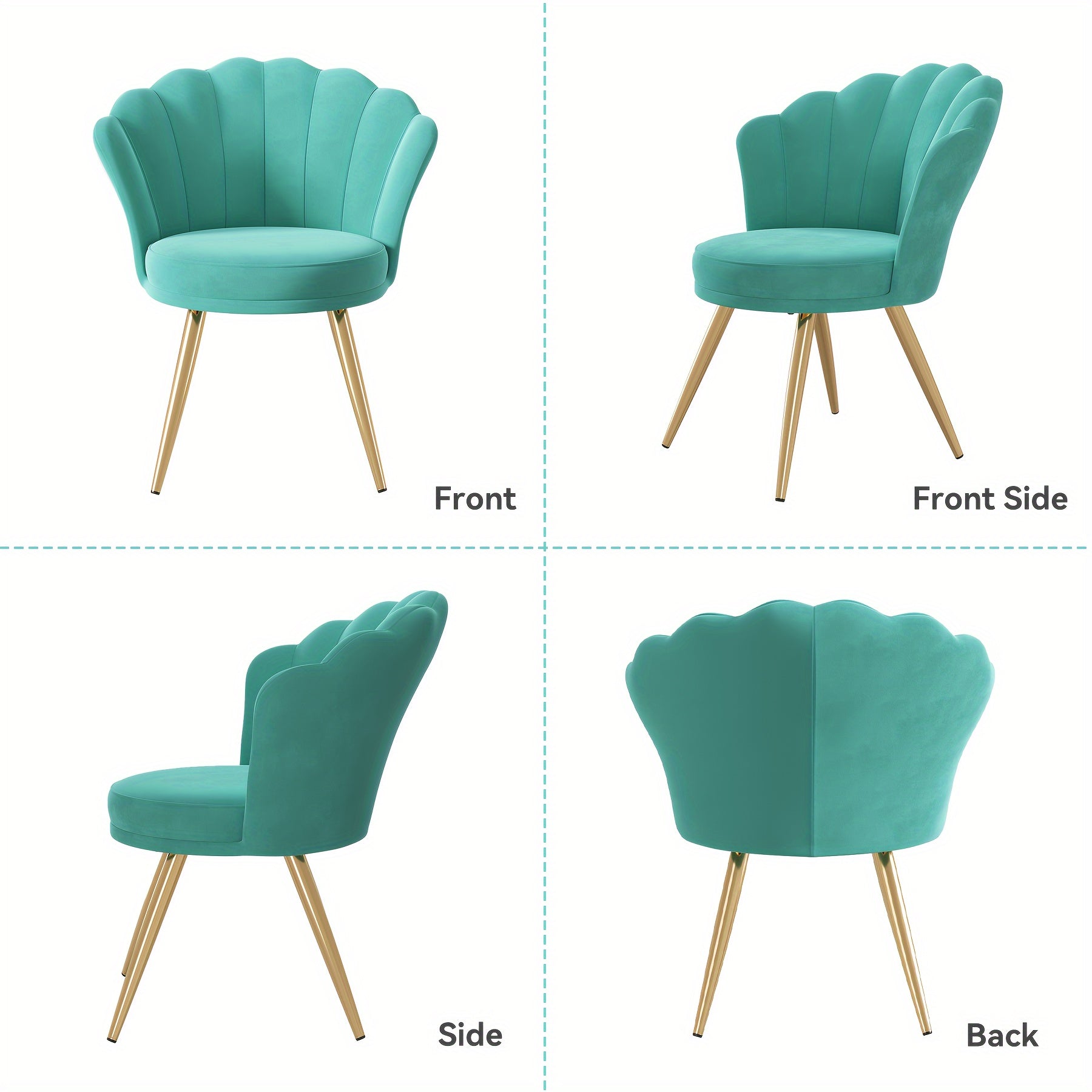 Accent Chair with Metal, Velvet Shell Gold Metal Legs Upholstered - Cyan option