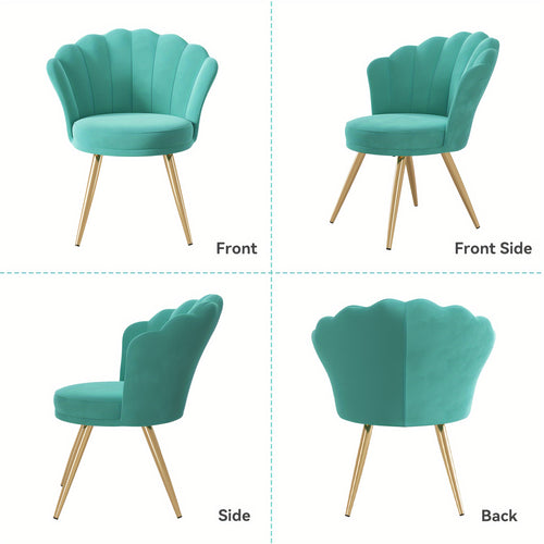 Accent Chair with Metal, Velvet Shell Gold Metal Legs Upholstered - Cyan option