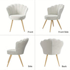 Accent Chair with Metal, Velvet Shell Gold Metal Legs Upholstered - White option