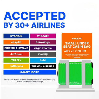 1611 RYANAIR UNDERSEAT CABIN TROLLEY CASE 40 X 25 X 20 CM DETACHABLE WHEELS