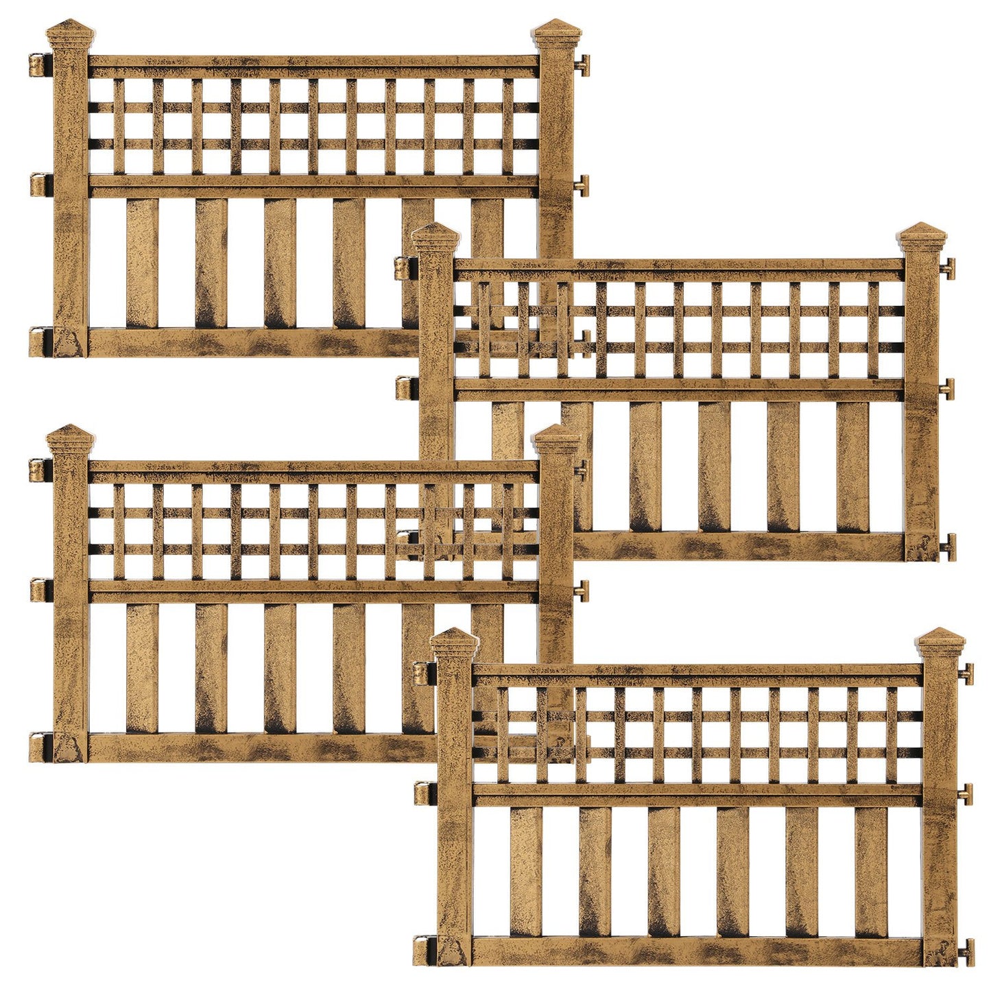 Taylor & Brown Pack of 4 Plastic Fence Panels Garden Path Lawn Edging Flower Plant Border Landscape Decorative Versatile Panels, 4 Panels, Total Length 240cm