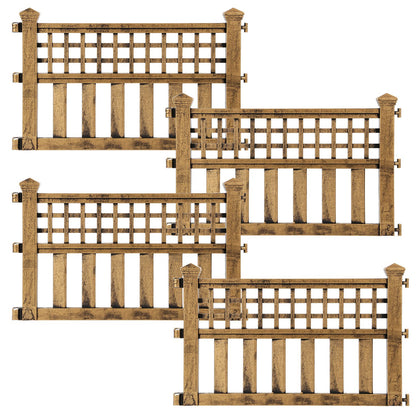 Taylor & Brown Pack of 4 Plastic Fence Panels Garden Path Lawn Edging Flower Plant Border Landscape Decorative Versatile Panels, 4 Panels, Total Length 240cm