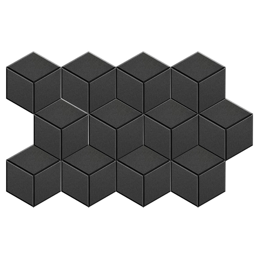 Hexagonal Soundproof Self-adhesive Board, Set of 12pcs, Black