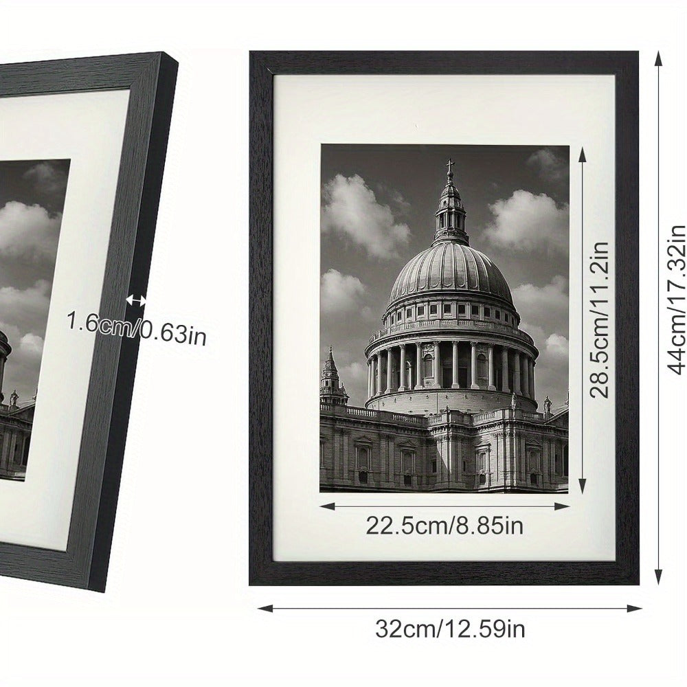 3 Pack A3 Photo Frame 29.7 x 42cm Black/White Picture Frame Wall & Tabletop Frames, Portrait or Landscape Display for Posters, Prints & Certificates