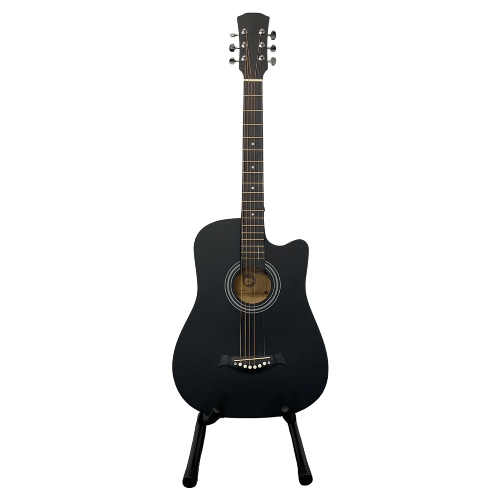 Acoustic Guitar with Cutaway Steel Strings Carry Bag Full - Black option