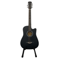 Acoustic Guitar with Cutaway Steel Strings Carry Bag Full - Black option
