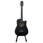 Acoustic Guitar with Cutaway Steel Strings Carry Bag Full - Black option
