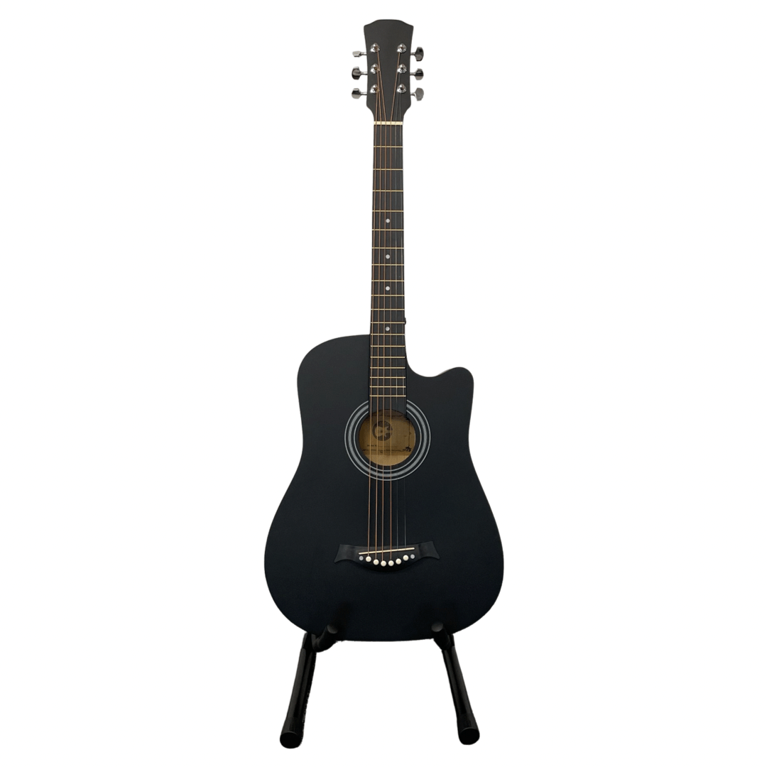 Acoustic Guitar with Cutaway Steel Strings Carry Bag Full - Black option