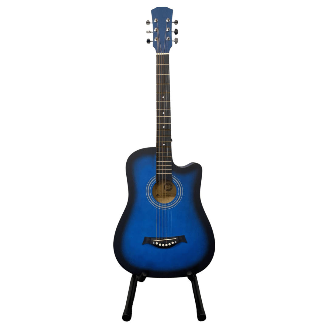 Acoustic Guitar with Cutaway Steel Strings Carry Bag Full - Blue option