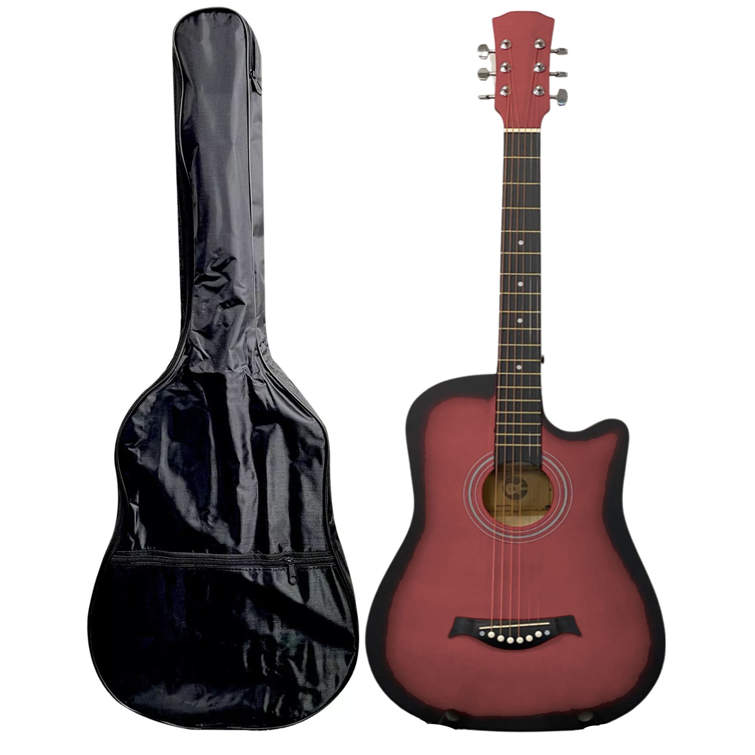 Acoustic Guitar with Cutaway Steel Strings Carry Bag Full - product gallery image 10