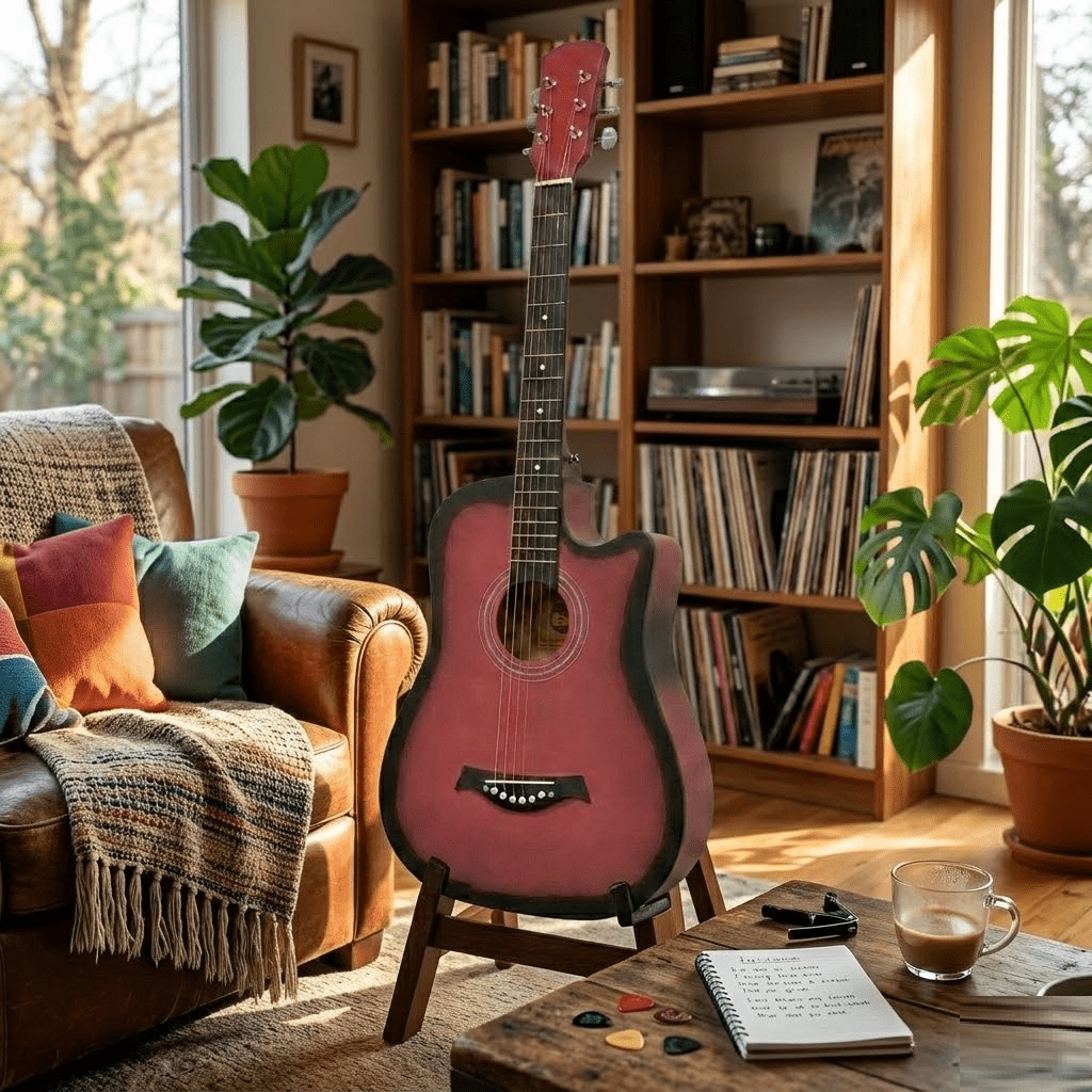 Acoustic Guitar with Cutaway Steel Strings Carry Bag Full - product gallery image 15