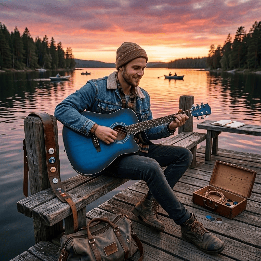 Acoustic Guitar with Cutaway Steel Strings Carry Bag Full - product gallery image 18