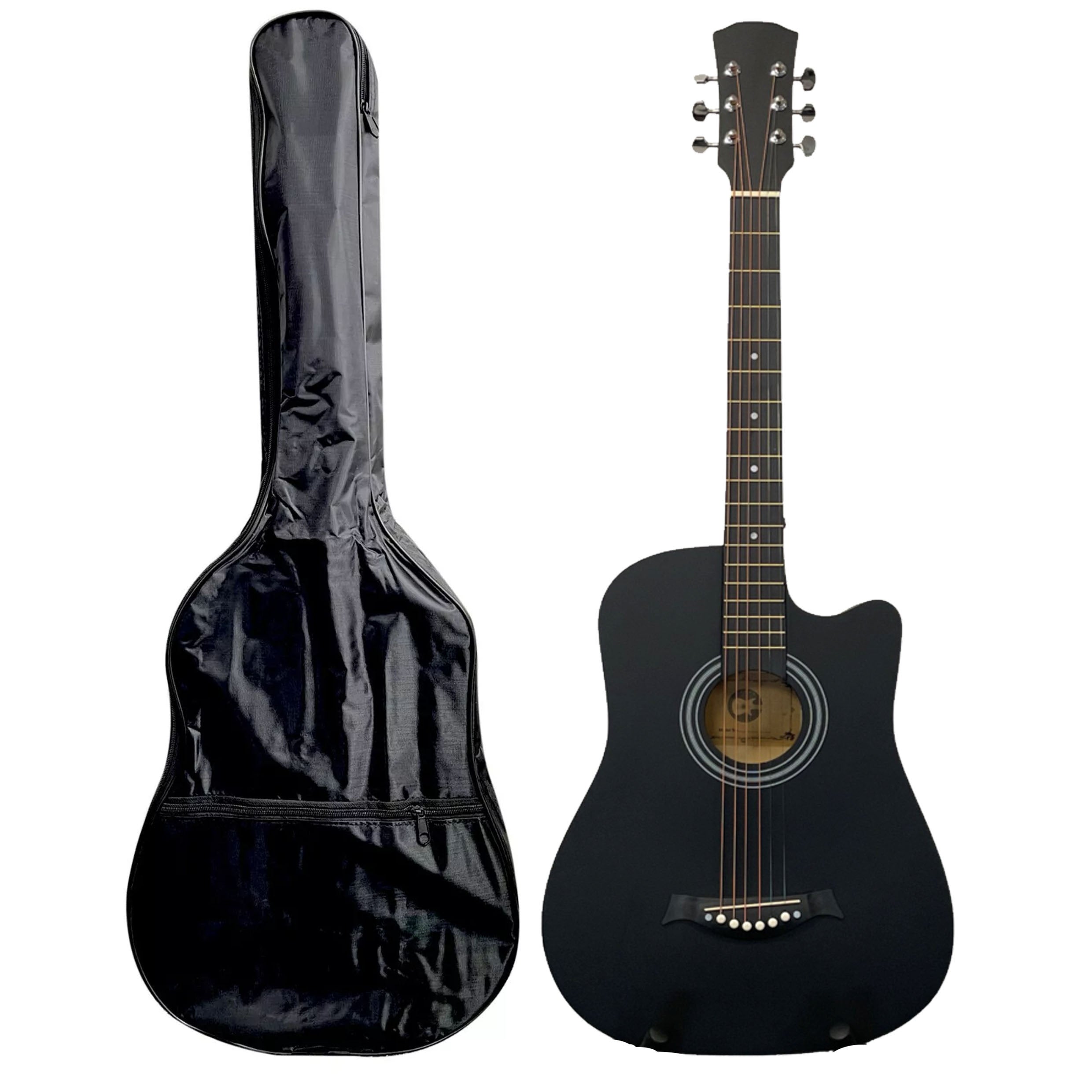 Acoustic Guitar with Cutaway Steel Strings Carry Bag Full - product gallery image 8