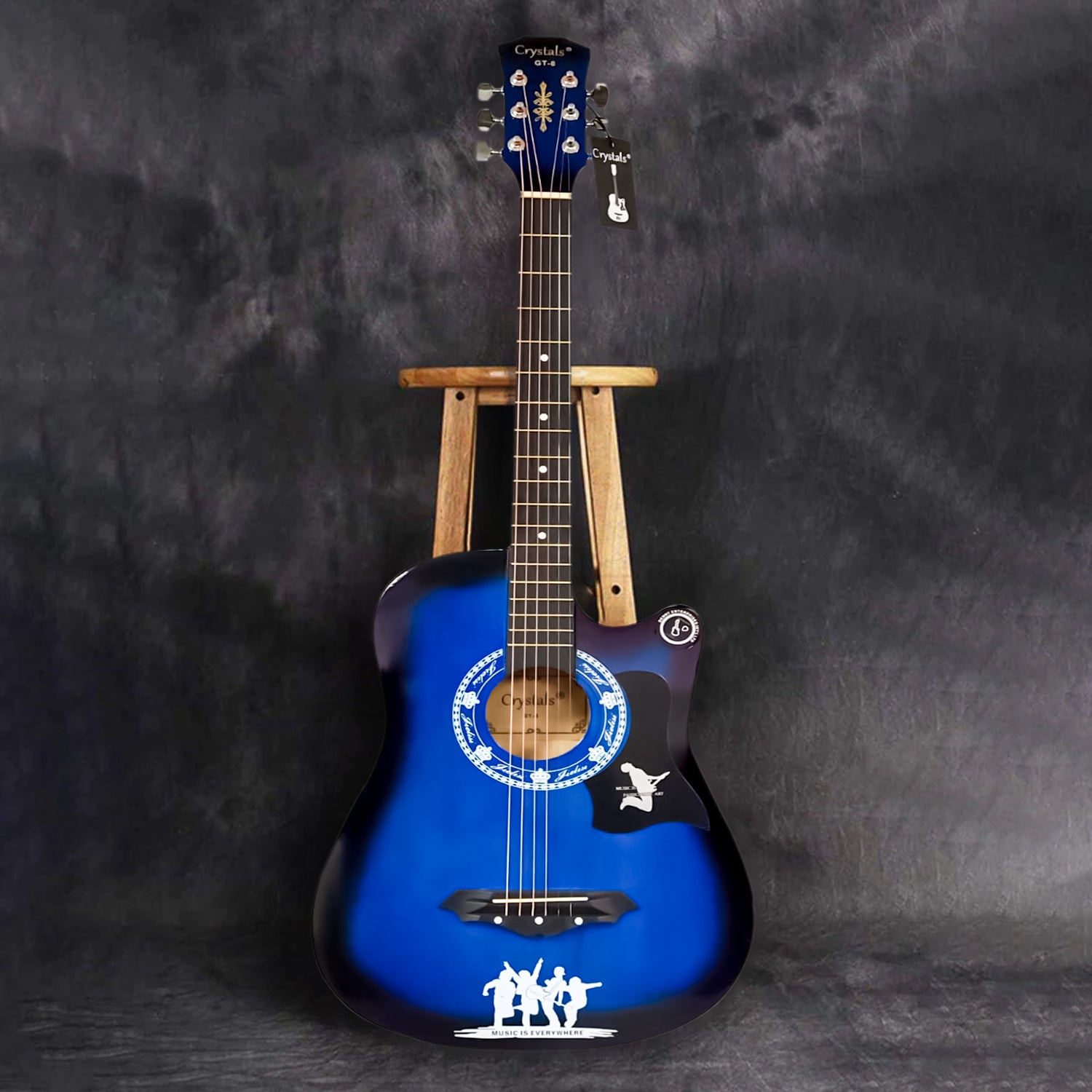 Acoustic Guitar with Metal, Full Starter 4 Stand, Tuner, Strap - product gallery image 12