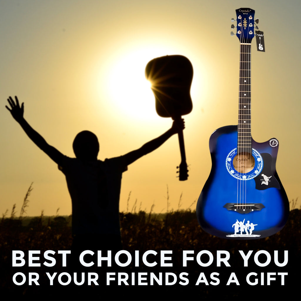 Acoustic Guitar with Metal, Full Starter 4 Stand, Tuner, Strap - product gallery image 13