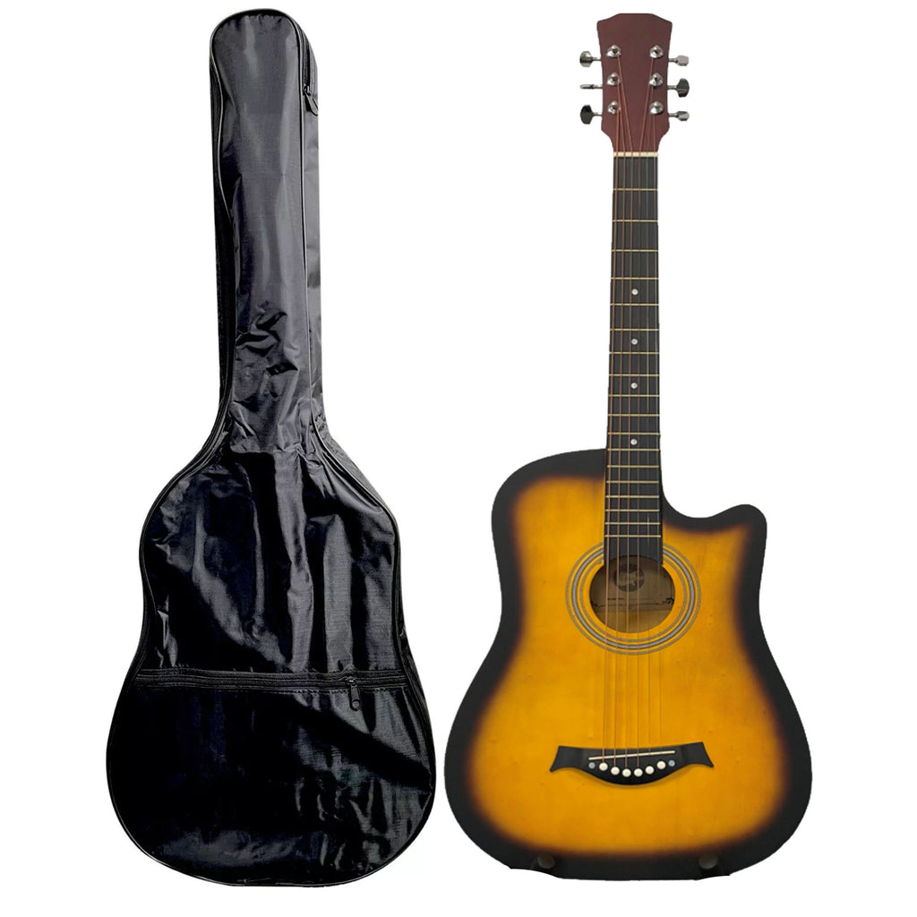 Acoustic Guitar with Wood, 1, Beginners Inch Full Natural Cutaway Hardwood - product gallery image 11