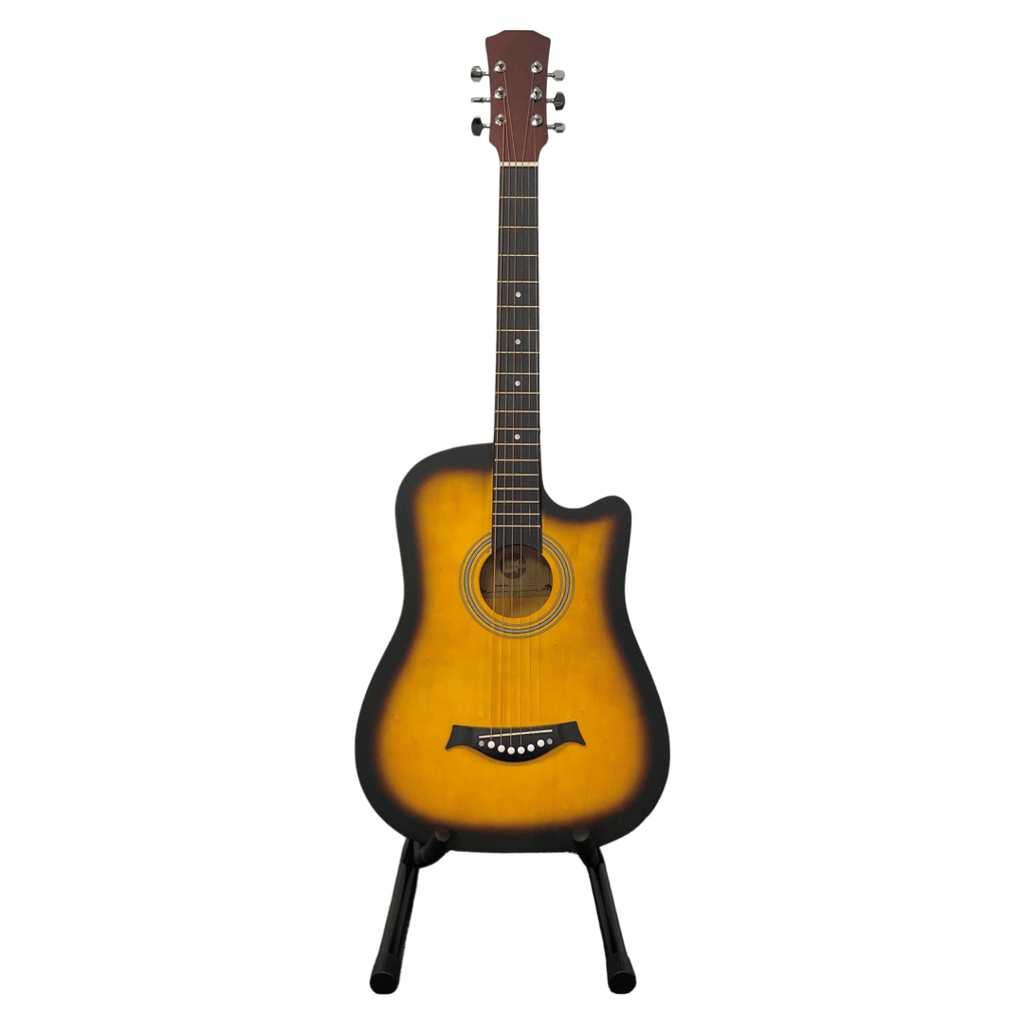 Acoustic Guitar with Wood, 1, Beginners Inch Full Natural Cutaway Hardwood - product gallery image 5