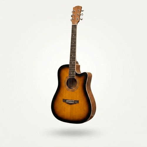Acoustic Guitar with Wood, 1, Beginners Inch Full Natural Cutaway Hardwood