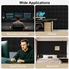 Acoustic Panel with Self-Adhesive, 30cm, 9mm, 12 Pack, 30*30*1cm, 12pcs - product gallery image 12