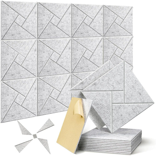 Acoustic Panel with Self-Adhesive, 30cm, 9mm, 12 Pack, 30*30*1cm, 12pcs