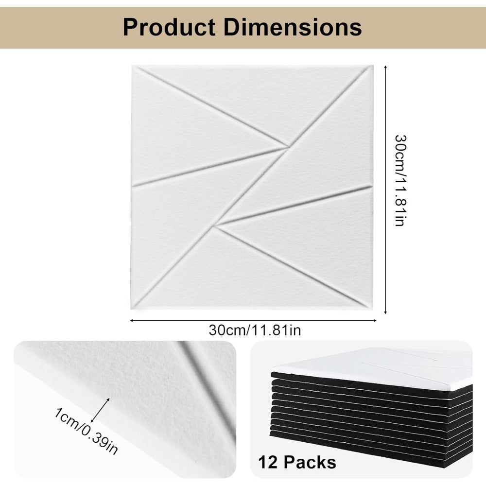 Acoustic Panel with Self-Adhesive, Lockable, 12 Pack - product gallery image 9