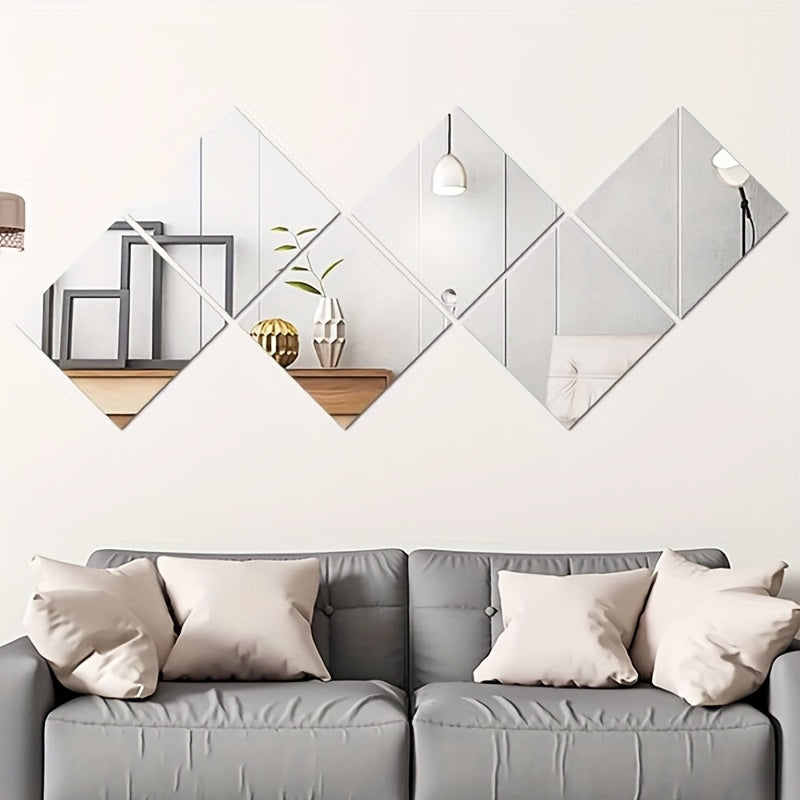 Acrylic Mirror Tile with Self-Adhesive, 6Pcs, Tiles Wall Stickers 30x30cm of Square - 6Pcs option