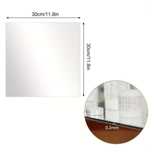 Acrylic Mirror Tile with Self-Adhesive, 6Pcs, Tiles Wall Stickers 30x30cm of Square - product gallery image 2