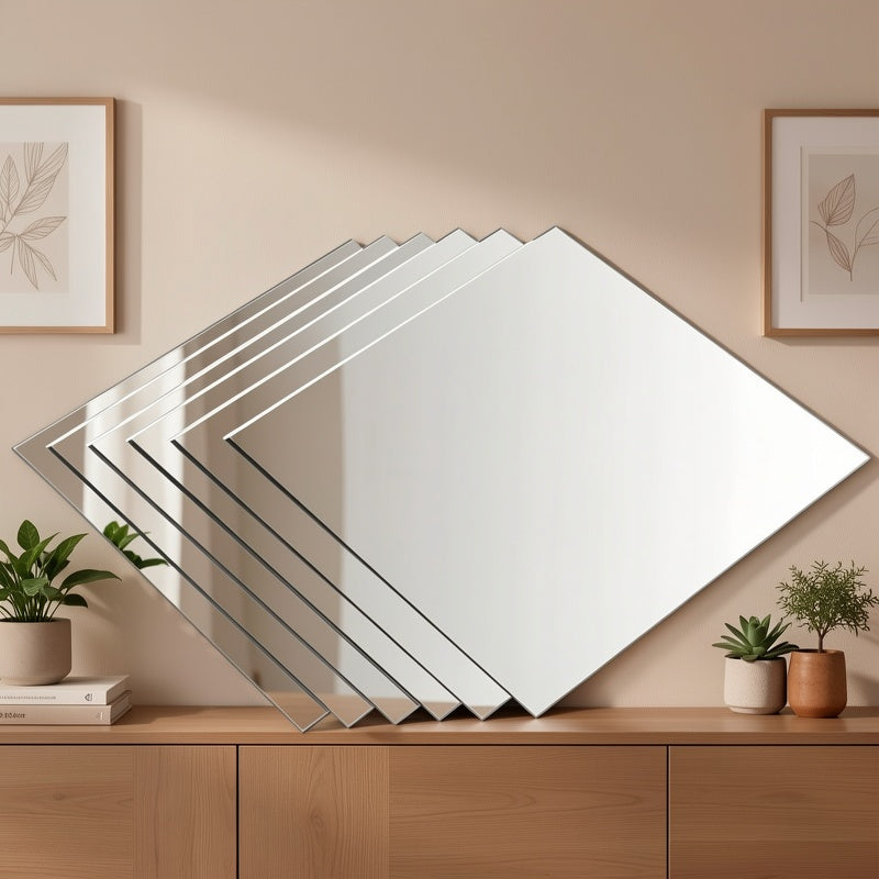 Acrylic Mirror Tile with Self-Adhesive, 6Pcs, Tiles Wall Stickers 30x30cm of Square - product gallery image 5