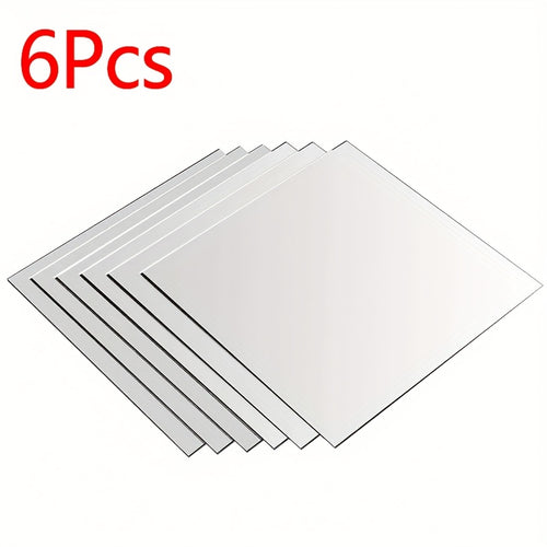 Acrylic Mirror Tile with Self-Adhesive, 6Pcs, Tiles Wall Stickers 30x30cm of Square