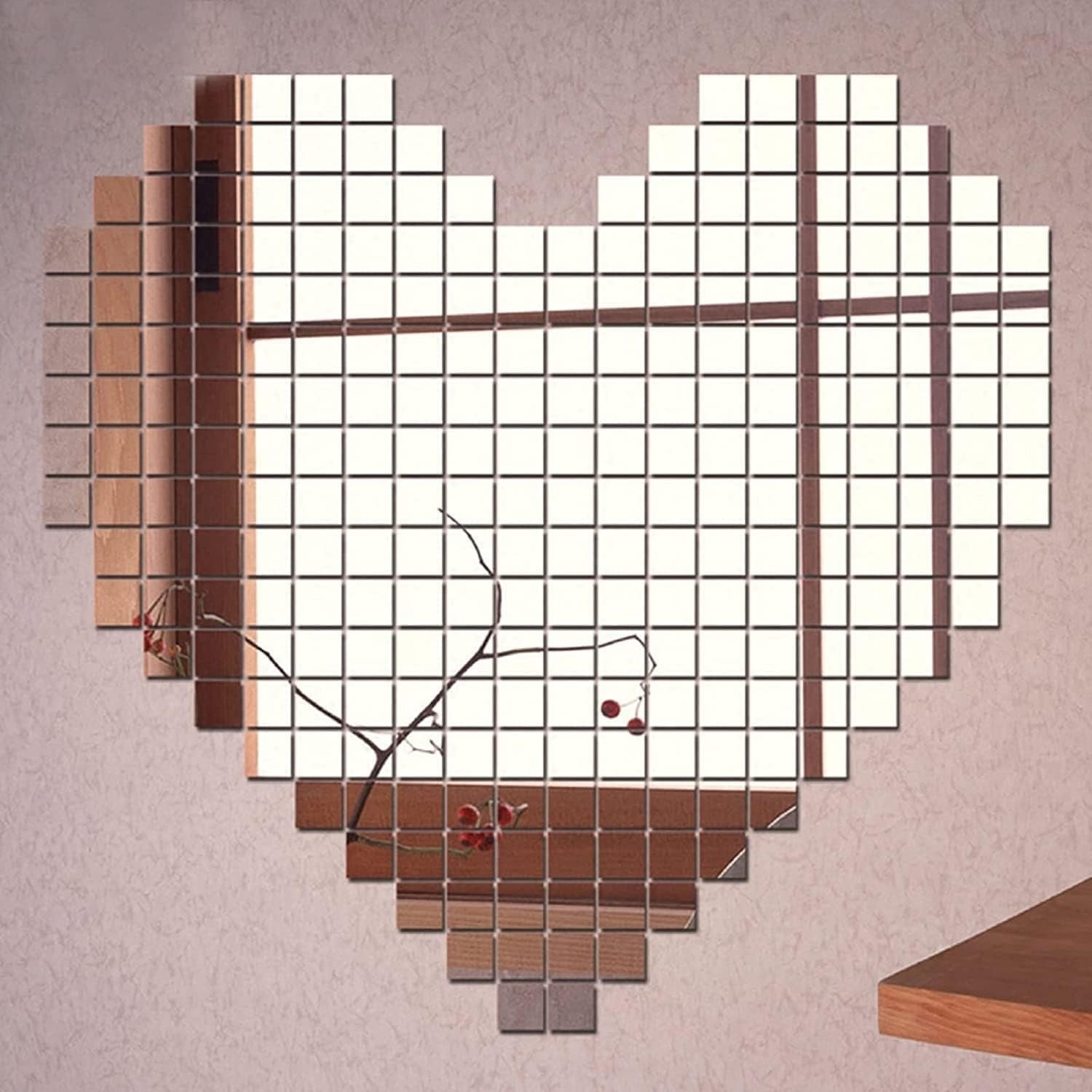 Acrylic Mirror Tile with Self-Adhesive, Glass, 40 Pack, 40pcs - product gallery image 5