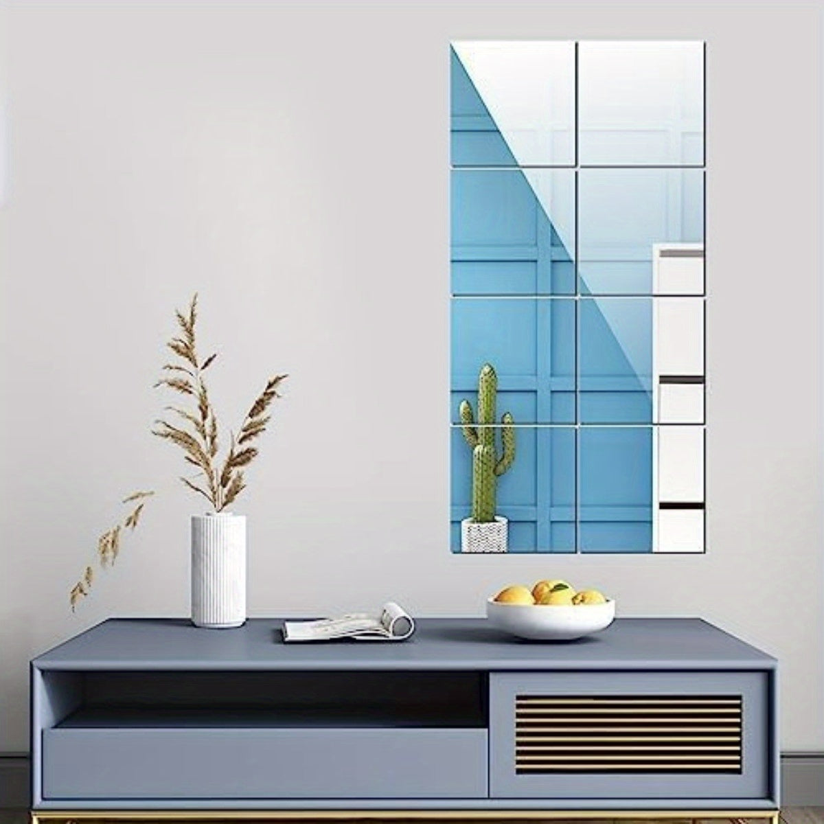 Acrylic Mirror Tile with Self-Adhesive, Glass, 4pcs - product gallery image 4