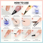 Acrylic Nail Powder with 120g, Glass, Cover Pink, Clear White Polymer 3D - product gallery image 21
