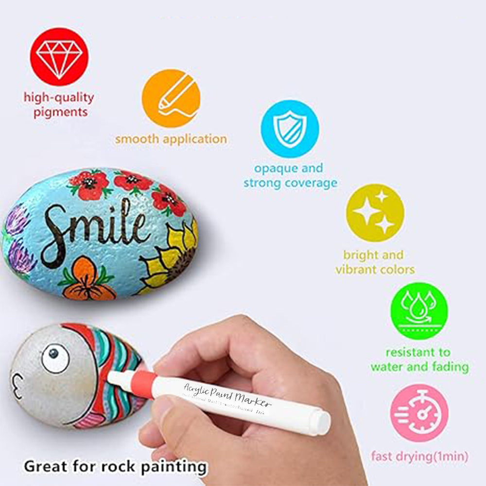 Acrylic Paint Marker with Metal, 120 Colours, Markers Colours Pens Rock, Glass, Wood - product gallery image 12