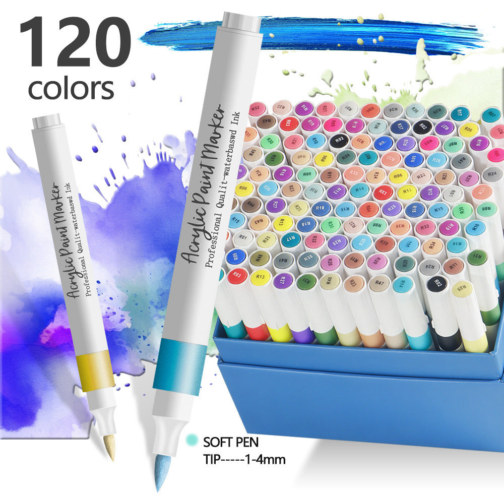 Acrylic Paint Marker with Metal, 120 Colours, Markers Colours Pens Rock, Glass, Wood