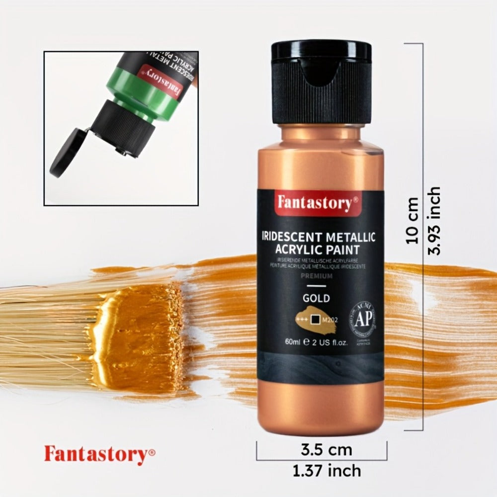 Acrylic Paint Set with Water-Resistant, 2oz, Metal - product gallery image 2