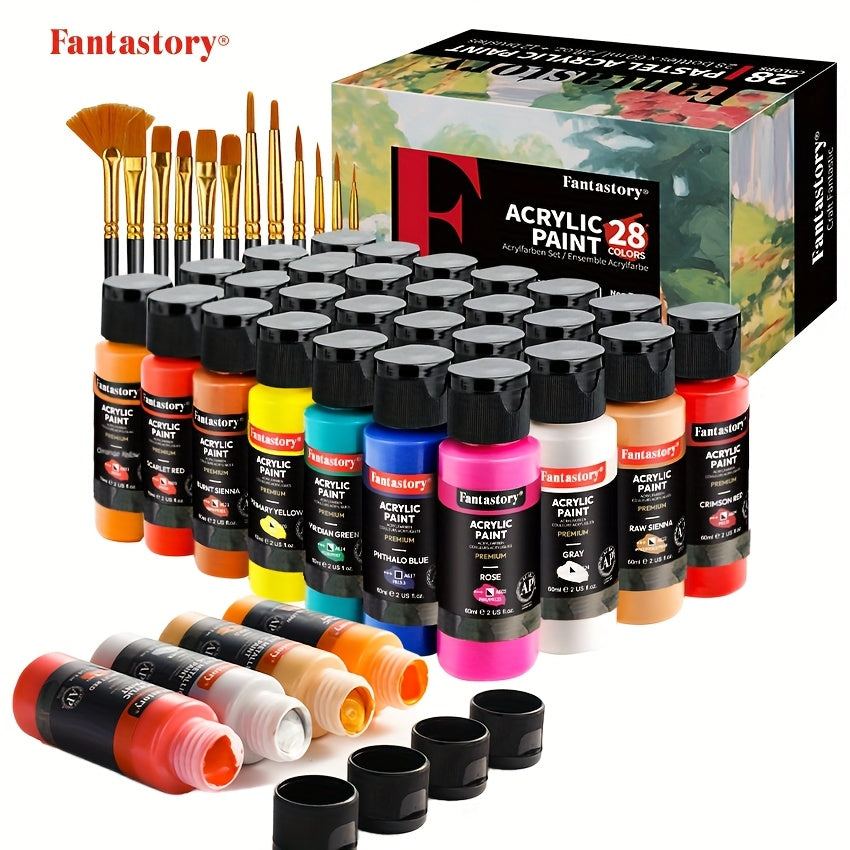 Acrylic Paint Set with Water-Resistant, 2oz, Wood for practical home use