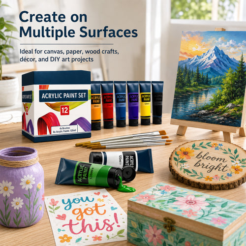 Acrylic Paint Set with Water-Resistant, Waterproof, 120ml, Wood - product gallery image 2