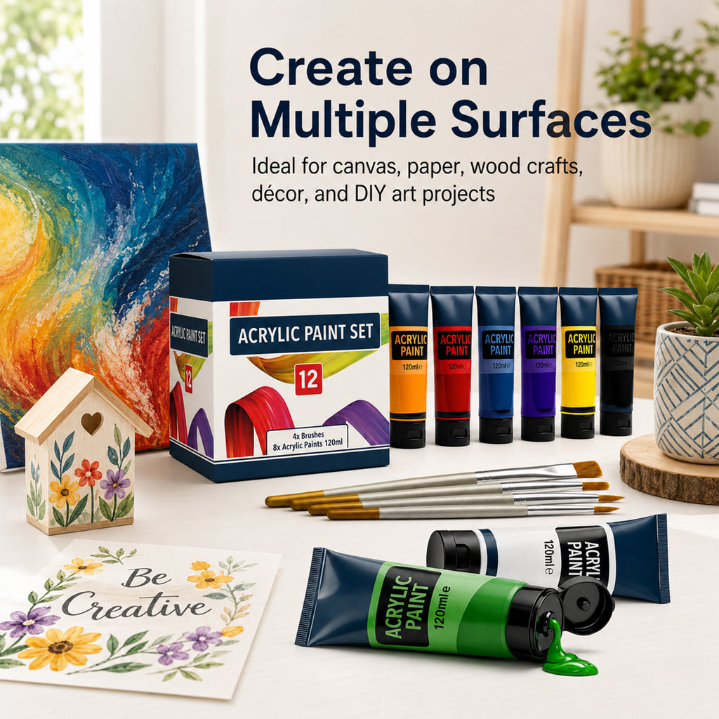 Acrylic Paint Set with Water-Resistant, Waterproof, 120ml, Wood - product gallery image 3