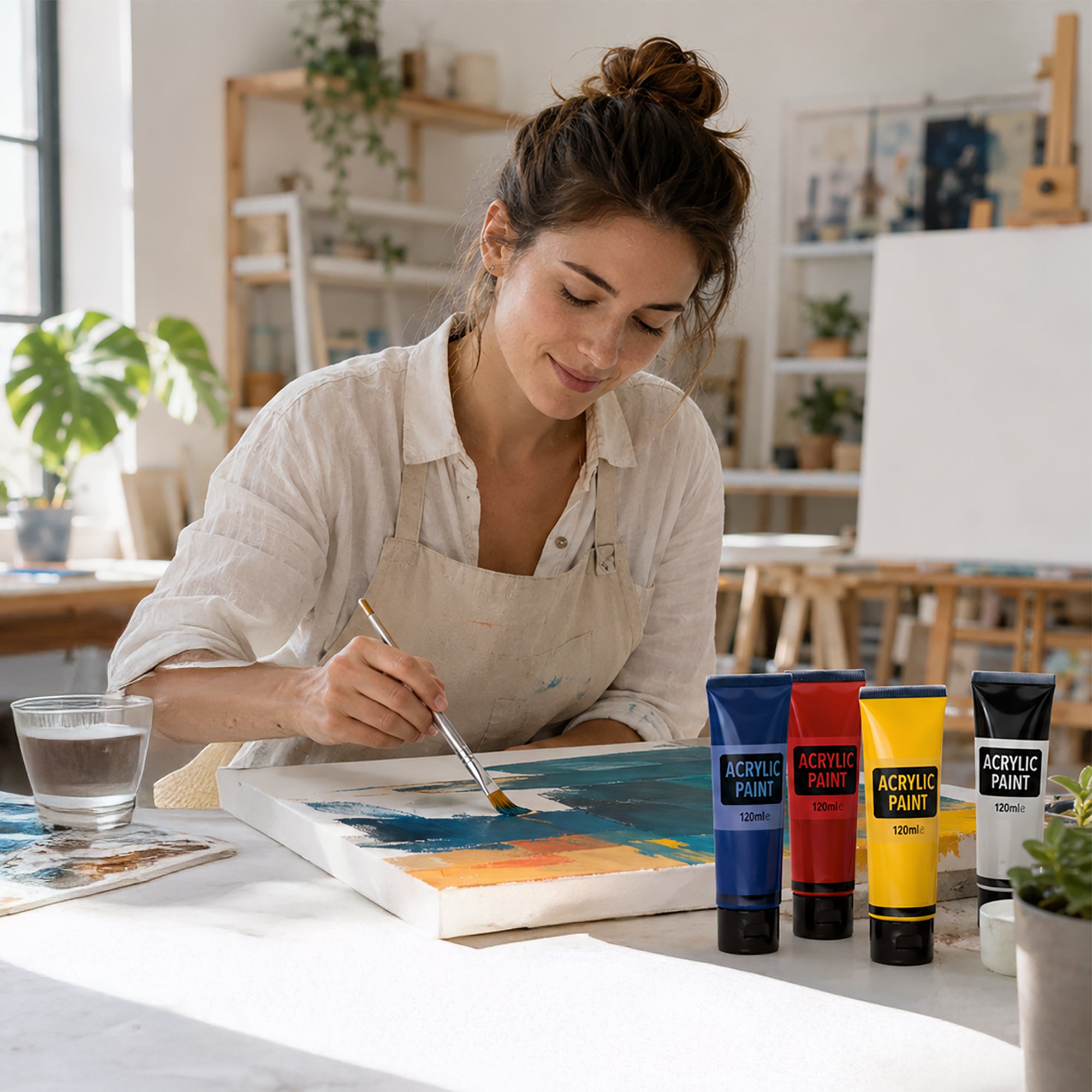 Acrylic Paint Set with Water-Resistant, Waterproof, 120ml, Wood - product gallery image 7
