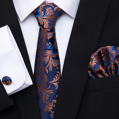 Men Men Black Paisley Tie Wedding Gift Box Tie Pocket Squares Set Necktie Box Suit Additions Fit Wedding