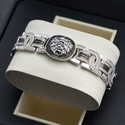 Lion Motif Wide Cuff Bangle - size and specification view 4